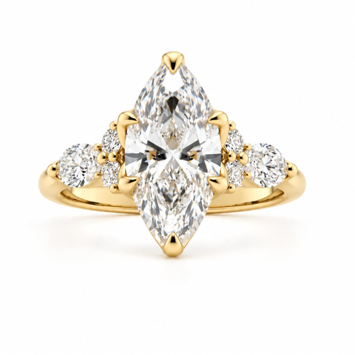 14K Yellow Gold Engagement Ring 3.00CT Marquise Lab-Grown Diamond ER1530