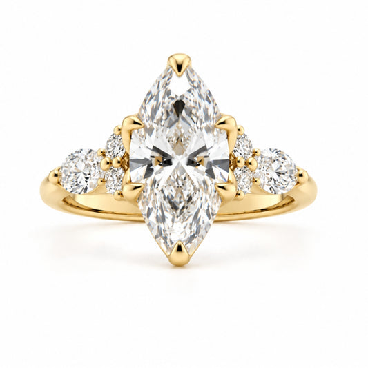 14K Yellow Gold Engagement Ring 3.00CT Marquise Lab-Grown Diamond ER1530