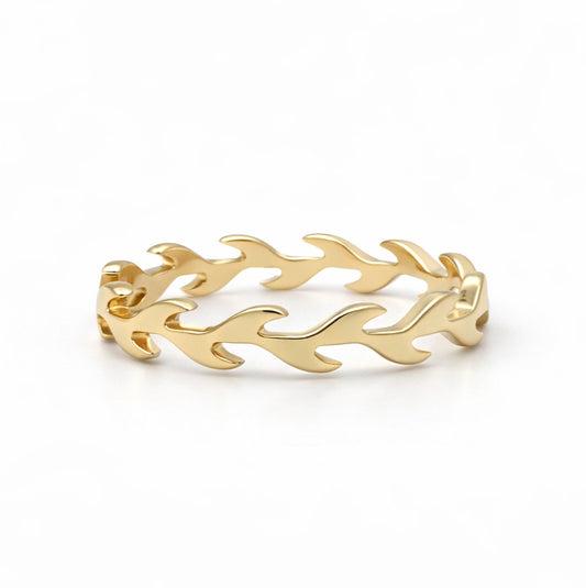 14K Yellow Gold Vine-Inspired Wedding Band, SO1459