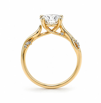 14K Yellow Gold Vine-Inspired Engagement Ring, SO1465