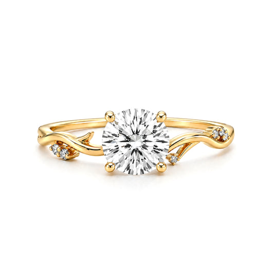 14K Yellow Gold Vine-Inspired Engagement Ring, SO1465