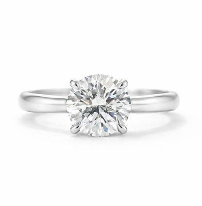 Cathedral Solitaire Engagement Ring, 2mm Band. SOL1054