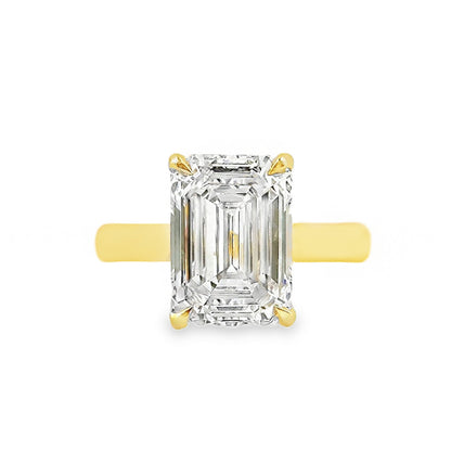 14K Yellow Gold Engagement Ring With Emerald Cut Center Stone -SOL1065