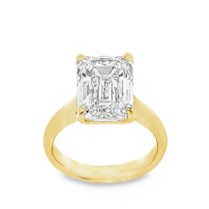14K Yellow Gold Engagement Ring With Emerald Cut Center Stone -SOL1065