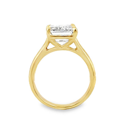 14K Yellow Gold Engagement Ring With Emerald Cut Center Stone -SOL1065