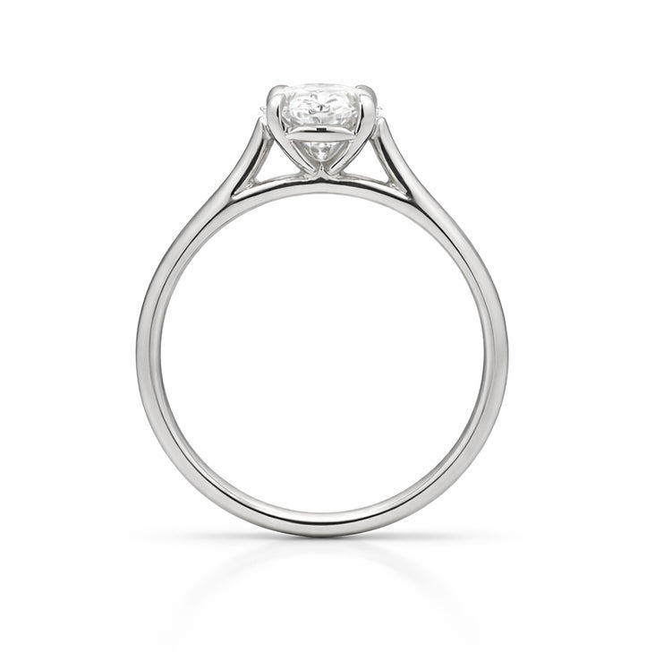 Cathedral Solitaire Engagement Ring with Oval Diamond, SOL1309