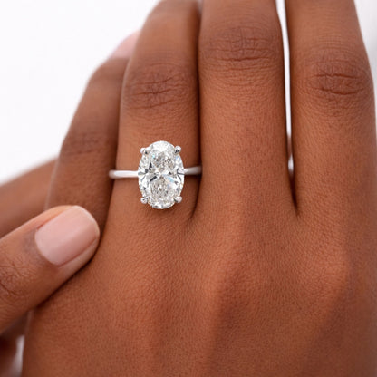 Cathedral Solitaire Engagement Ring with Oval Diamond, SOL1309