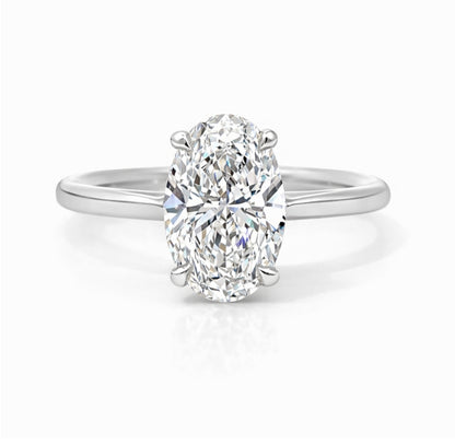 Cathedral Solitaire Engagement Ring with Oval Diamond, SOL1309