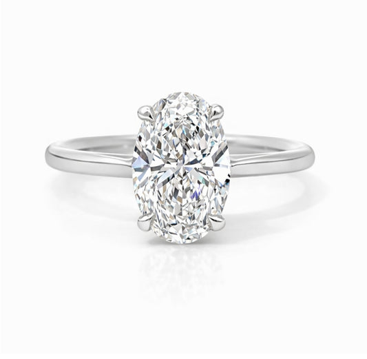 Cathedral Solitaire Engagement Ring with Oval Diamond, SOL1309
