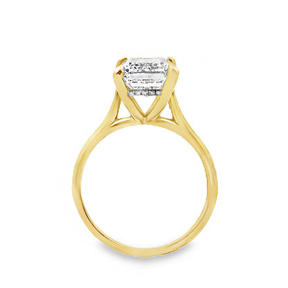 14K Yellow Gold Engagement Ring With Emerald Cut Center Stone -SOL1313