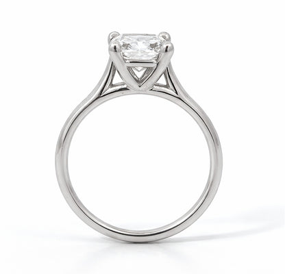 Cathedral Solitaire Engagement Ring Radiant Cut Low Setting, SOL1317