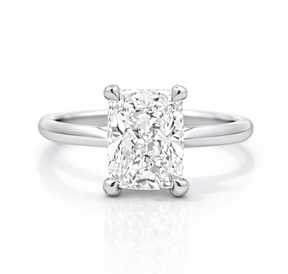 Cathedral Solitaire Engagement Ring Radiant Cut Low Setting, SOL1317