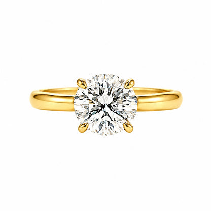 14K Yellow Gold 4-Prong Solitaire 3.00ct Round Diamond, SOL1390