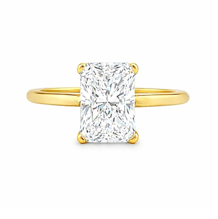 Cathedral Solitaire Engagement Ring Radiant Cut High Setting, SOL1398