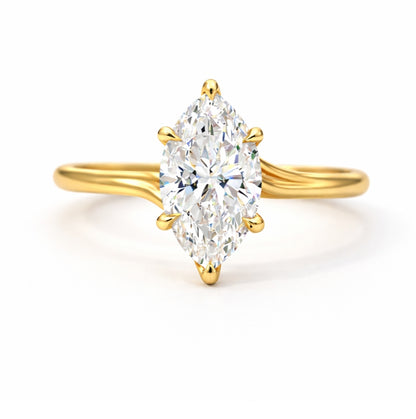 Twisted Prong Solitaire Engagement Ring Marquise Cut, SOL1451
