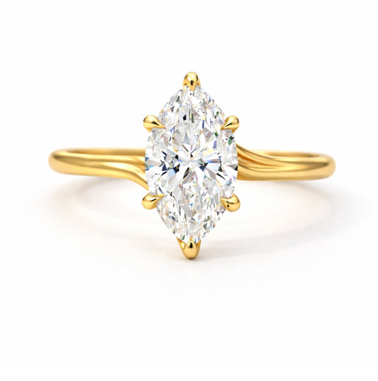 Twisted Prong Solitaire Engagement Ring Marquise Cut, SOL1451