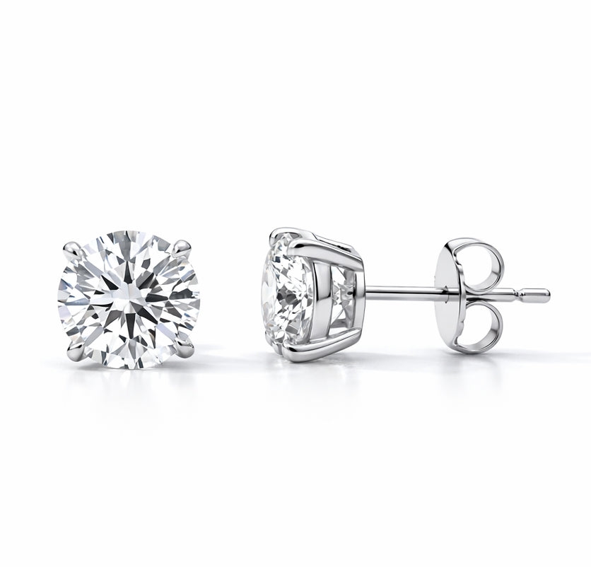 4.06CT Round Cut Lab-Grown Diamond STUDLG1021