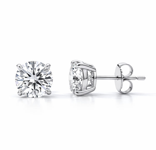 4.06CT Round Cut Lab-Grown Diamond STUDLG1021