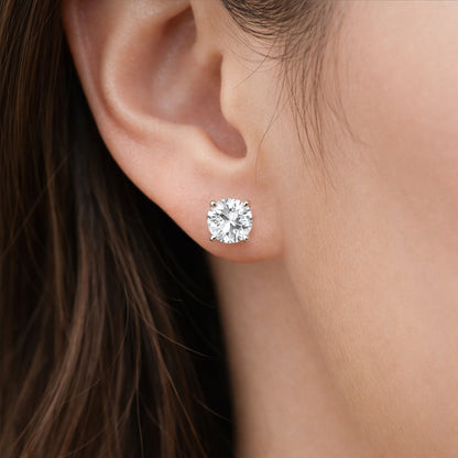 4.06CT Round Cut Lab-Grown Diamond STUDLG1021