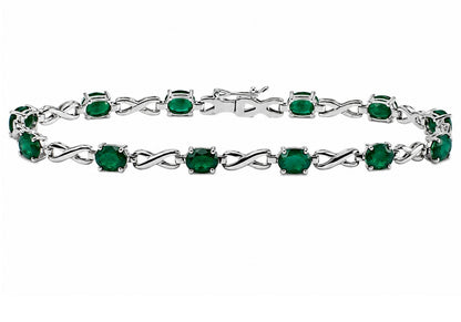 6.10 Carat 14k White Gold Emerald Bracelet - B01030