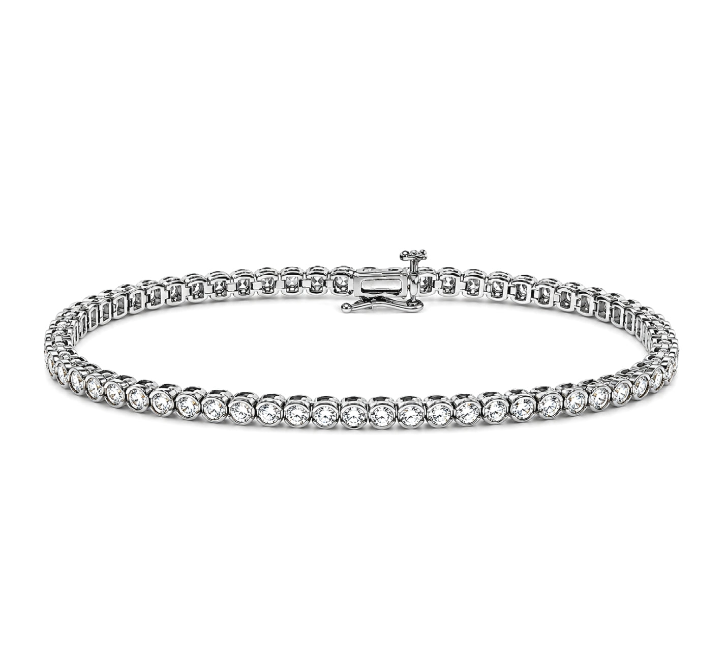 14K White Gold Diamond Tennis Bracelet 3.00ct B01189