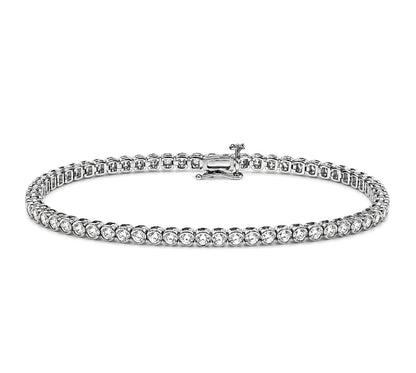 14K White Gold Diamond Tennis Bracelet 3.00ct B01189