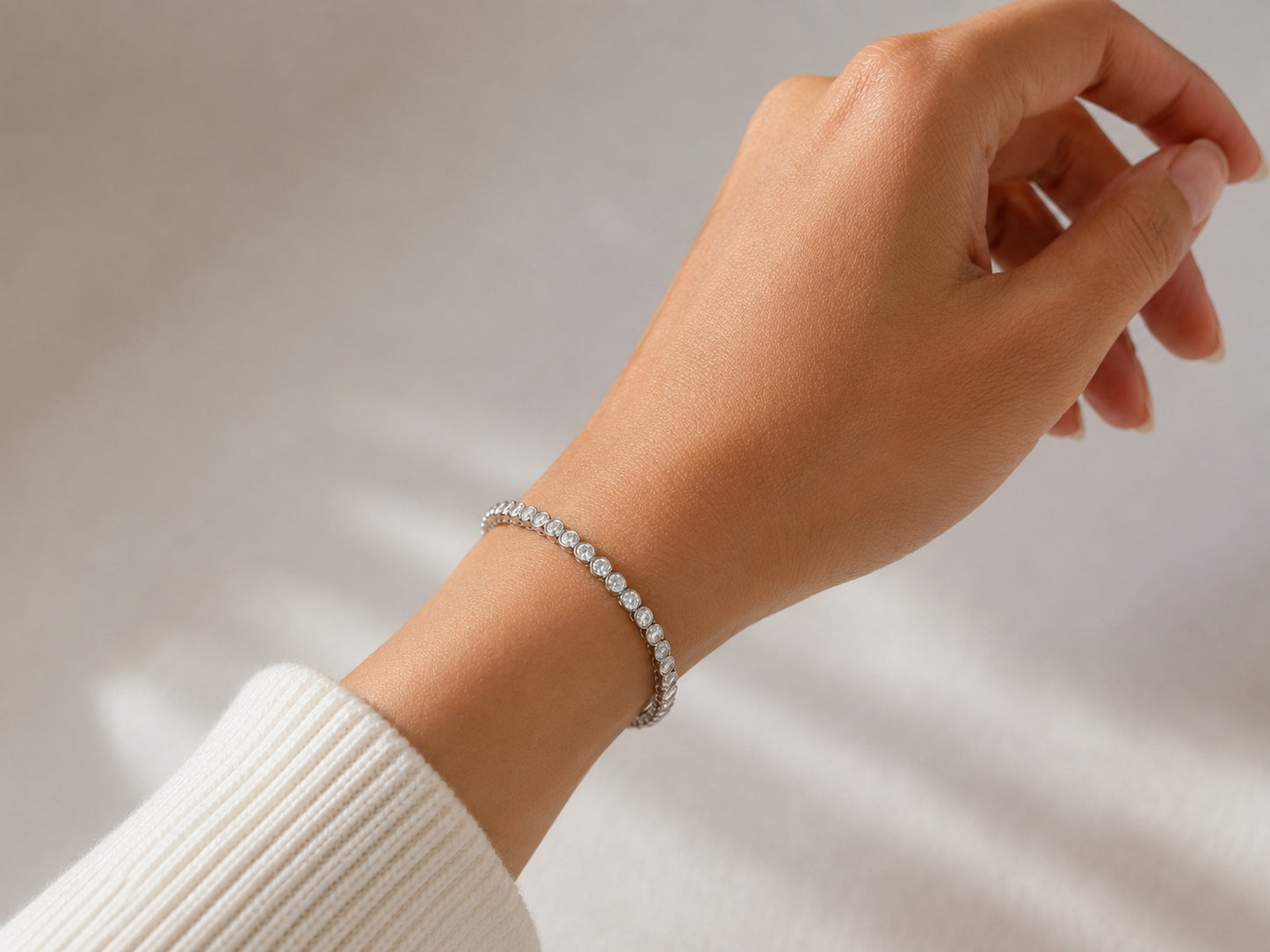 14K White Gold Diamond Tennis Bracelet 3.00ct B01189
