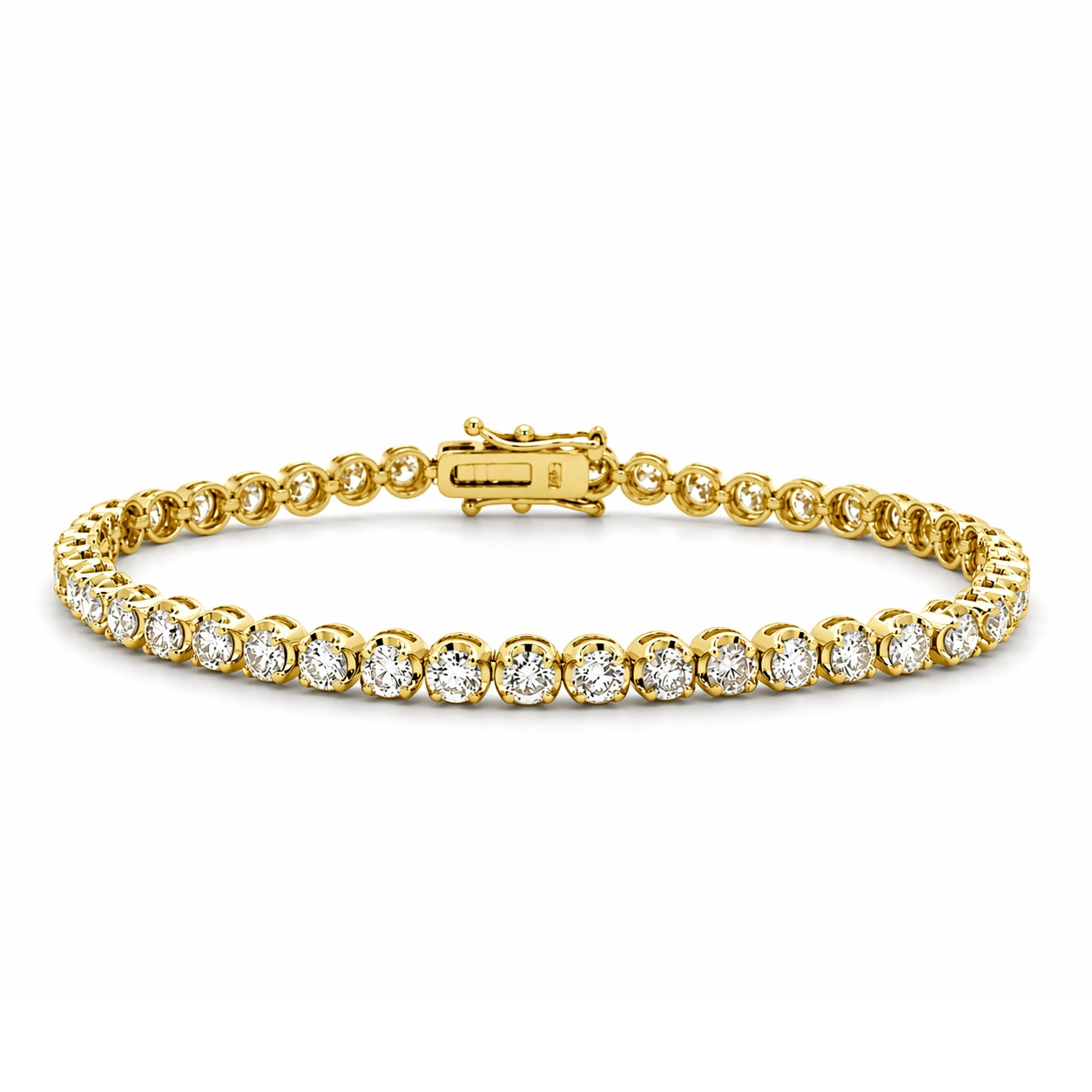7 in 14K Yellow Gold Diamond Tennis Bracelet 4.80ct, B1407