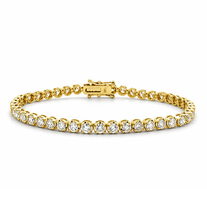 7 in 14K Yellow Gold Diamond Tennis Bracelet 4.80ct, B1407