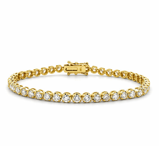 7 in 14K Yellow Gold Diamond Tennis Bracelet 4.80ct, B1407