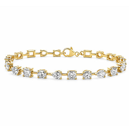 14K Yellow Gold Multi-Cut Diamond Bracelet  5.00CT- B1498