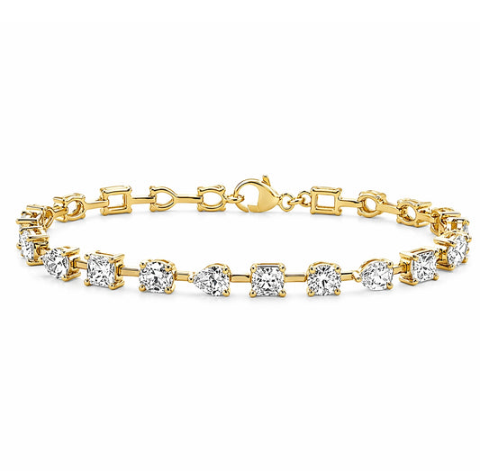 14K Yellow Gold Multi-Cut Diamond Bracelet  5.00CT- B1498