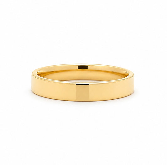3MM 14K Yellow Gold Flat Classic Wedding BAND1004