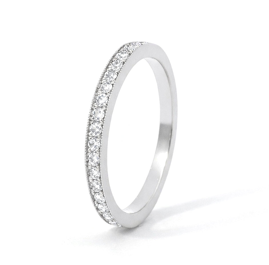 Milgrain Edges Eternity 0.65CT, 2mm Wedding Band1166
