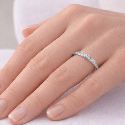 Milgrain Edges Eternity 0.65CT, 2mm Wedding Band1166