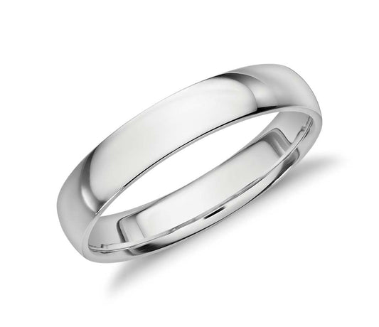 14K White Gold Men's Classic Wedding Band Comfort Fit, 5MM