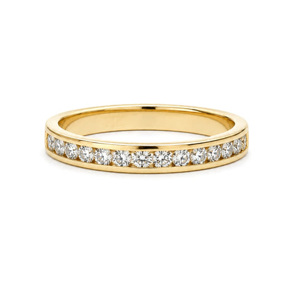 14K Yellow Gold Channel Set Round Cut Diamond BAND2068