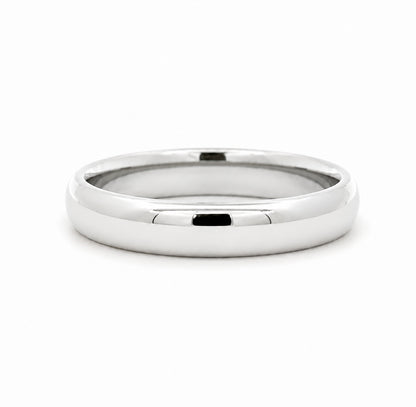 4MM 14K White Gold Dome Plain Wedding BAND20