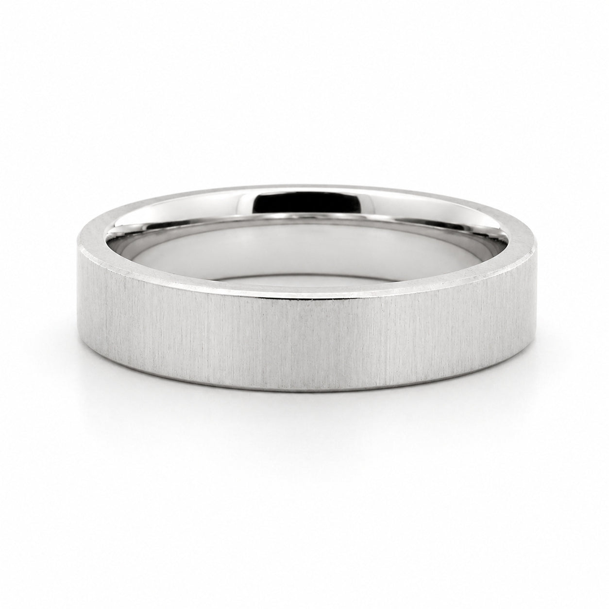 5MM 14K White Gold Matte Finish Wedding BAND2141
