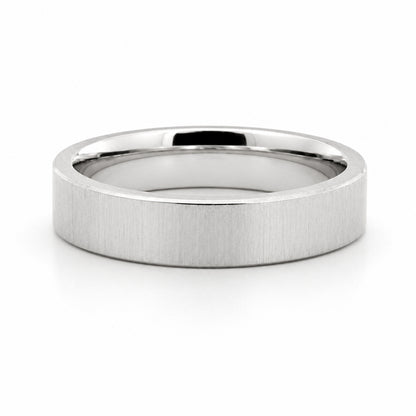 5MM 14K White Gold Matte Finish Wedding BAND2141