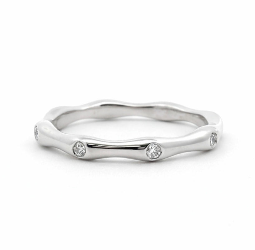 Bamboo Diamond Wedding Band 0.25ct, Band2207