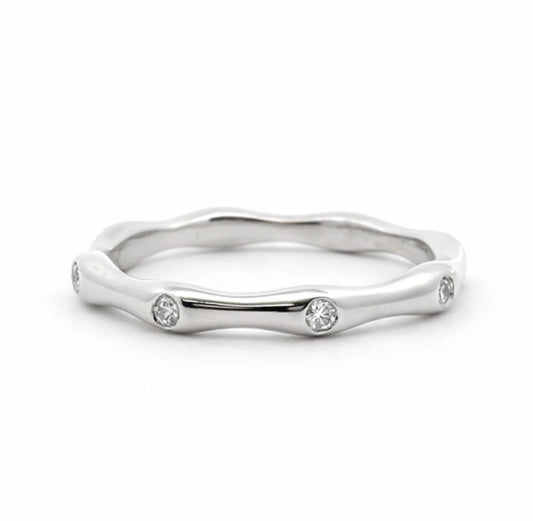 Bamboo Diamond Wedding Band 0.25ct, Band2207
