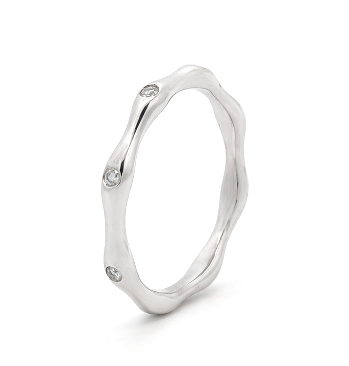 Bamboo Diamond Wedding Band 0.25ct, Band2207