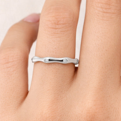 Bamboo Diamond Wedding Band 0.25ct, Band2207