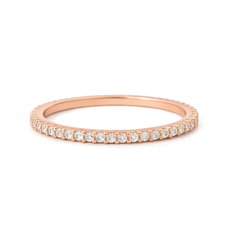 Rose Gold Diamond Eternity Wedding Band 1MM, BAND2268