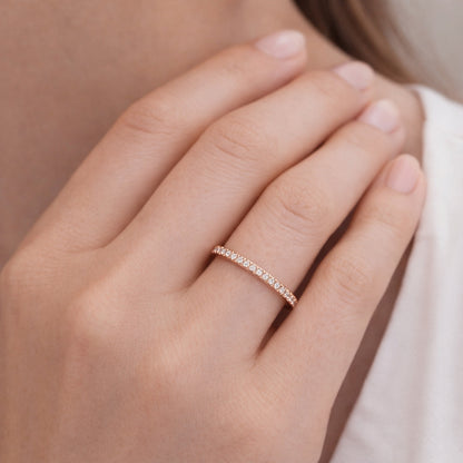 Rose Gold Diamond Eternity Wedding Band 1MM, BAND2268