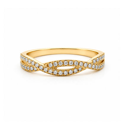 14K Yellow Gold Infinity Twist with Diamond BAND2308