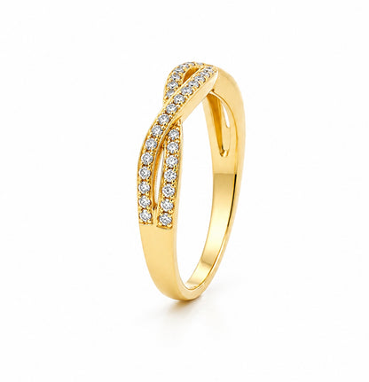 14K Yellow Gold Infinity Twist with Diamond BAND2308