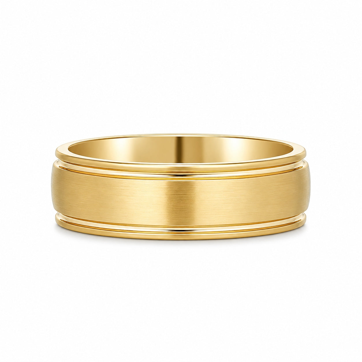 6MM 14K Yellow Gold Dome Plain Wedding BAND2321
