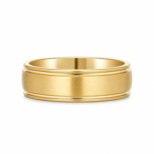 6MM 14K Yellow Gold Dome Plain Wedding BAND2321